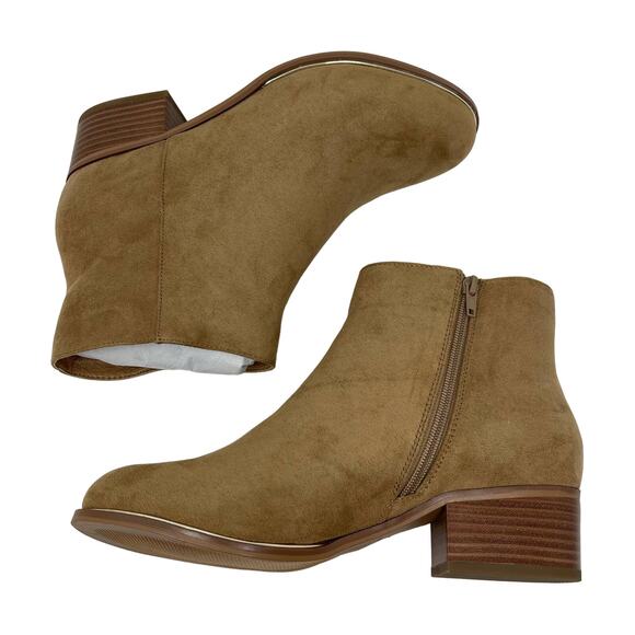 Lane Bryant Ankle Booties Faux Suede Taupe Size 10W - Picture 7 of 11